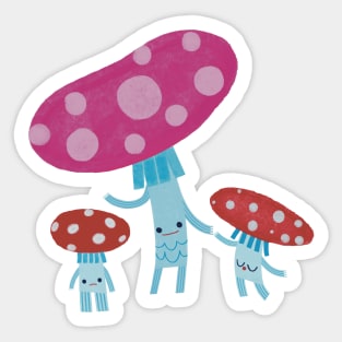 Mushroom Family Sticker
